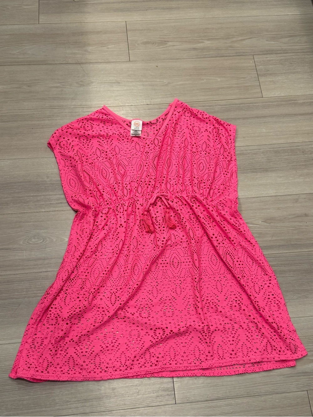 Hot Pink Eyelet Cover-Up Dress